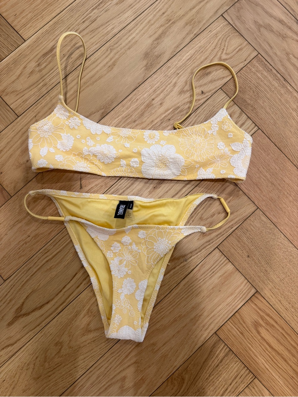 triangl swimwear Yellow and White Floral Bikini Set
